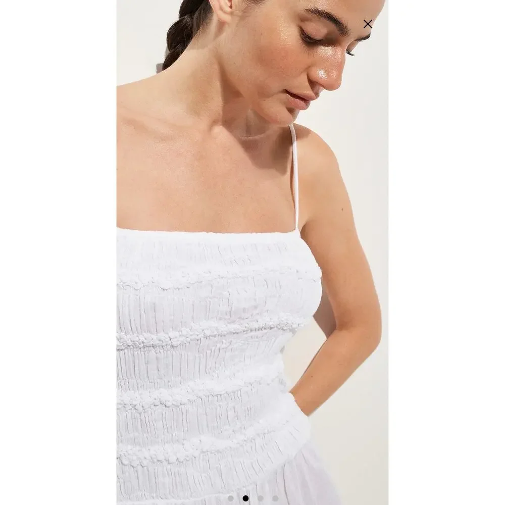 NWT J. Crew Wave Maxi Dress In Sunny Gauze White M